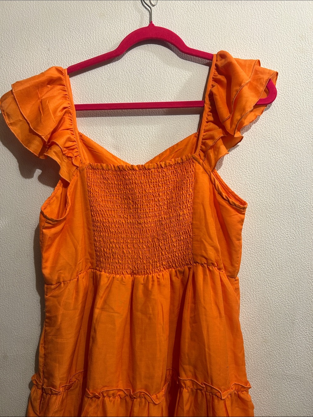 Altar'd State Orange Ruffle Midi Dress - Picture 4 of 5